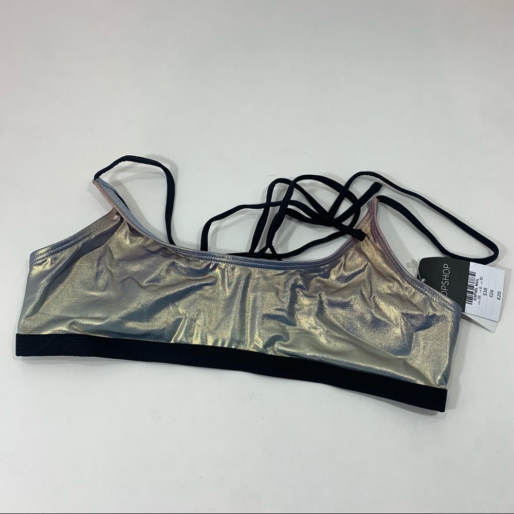 Topshop Ombré Metallic Bikini Top - Picture 3 of 4